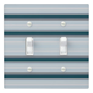 Cute blue gray stripes  light switch cover