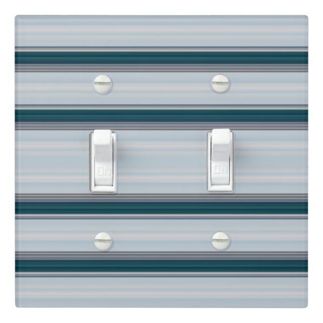 Cute blue gray stripes  light switch cover (In Situ)