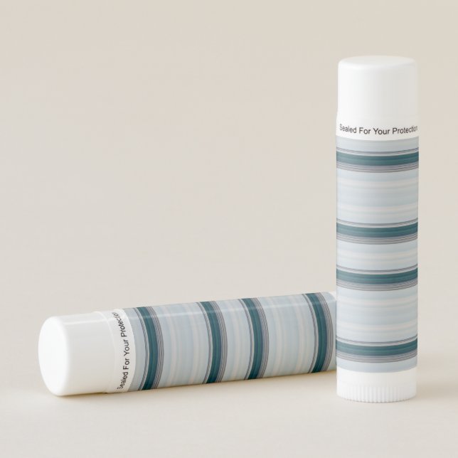 Cute blue gray stripes  lip balm (Front)