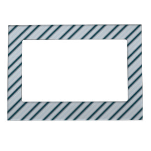 Cute blue gray stripes magnetic frame