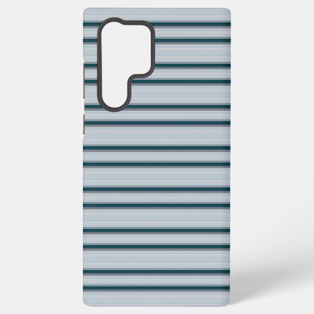 Cute blue gray stripes samsung galaxy case (Back)