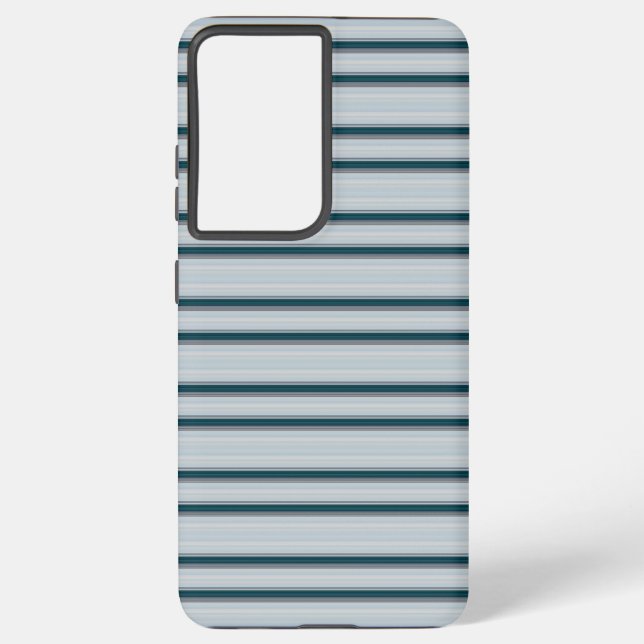 Cute blue gray stripes samsung galaxy case (Back)