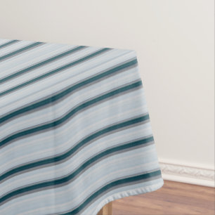 Cute blue gray stripes tablecloth