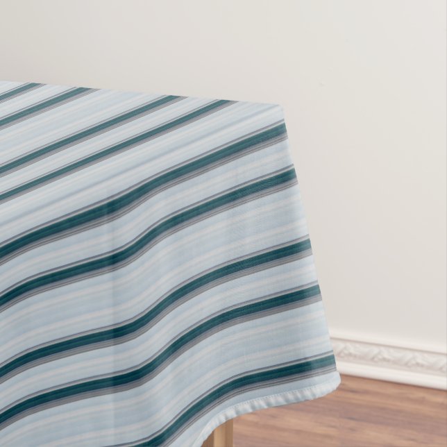 Cute blue gray stripes  tablecloth (In Situ)