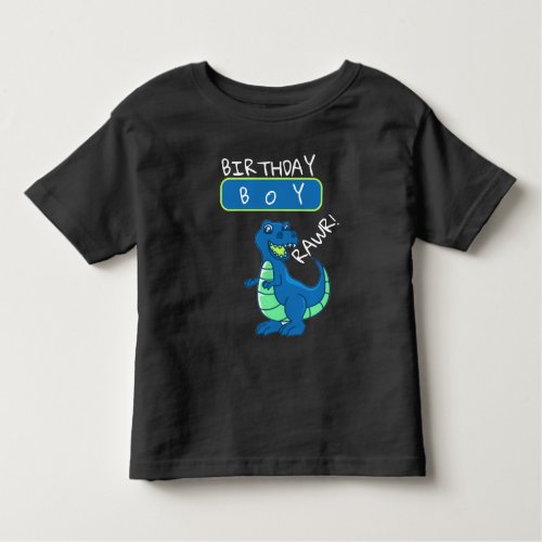 Cute Blue Green Dinosaur First Birthday  Toddler T_shirt