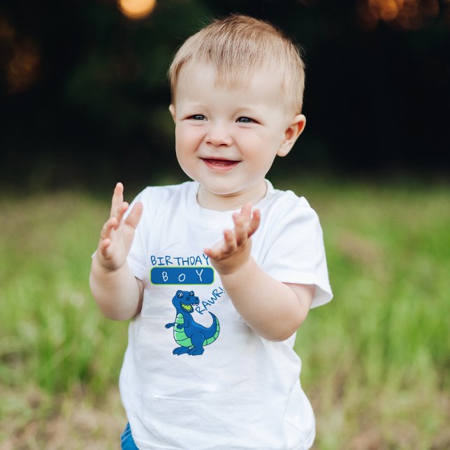 Cute Blue Green Dinosaur First Birthday  Toddler T-shirt (Cute Blue Green Dinosaur First Birthday Toddler T-shirt)