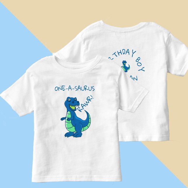 Cute Blue Green Dinosaur First Birthday  Toddler T-shirt (Cute Blue Green Dinosaur First Birthday Toddler T-shirt)