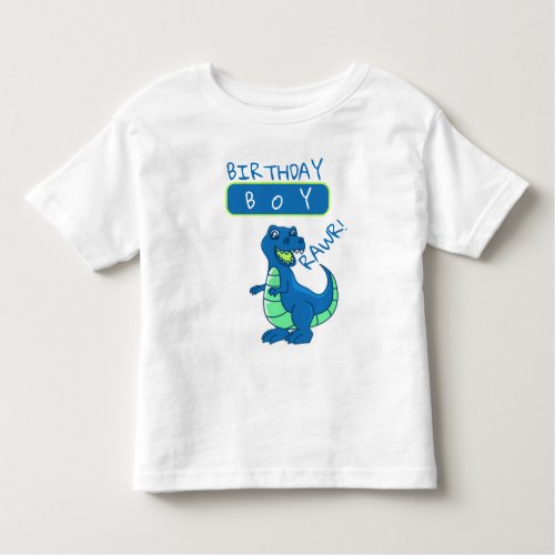 Cute Blue Green Dinosaur First Birthday  Toddler T_shirt