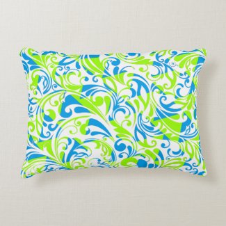 Cute blue green mixed floral patterns