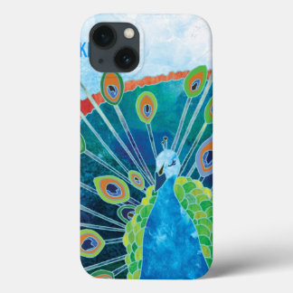 Cute Blue + Green Peacock Customizable iPad Cases