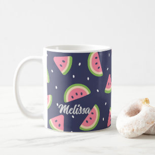 Cute Blue Green Watermelon Fruit Coffee Mug