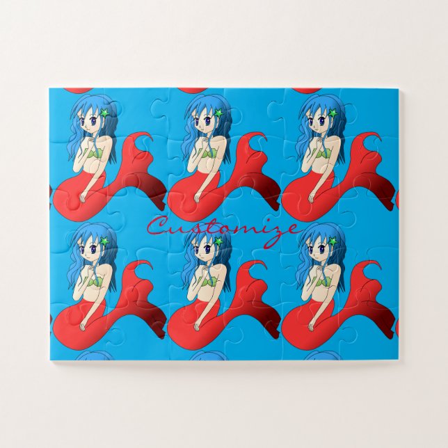 Cute Blue-haired Mermaid Thunder_Cove Jigsaw Puzzle (Horizontal)
