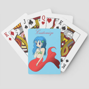 Cute Blue-haired Mermaid Thunder_Cove Poker Cards