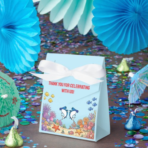 Cute Blue Hammerhead Shark Ocean Birthday Favor Boxes