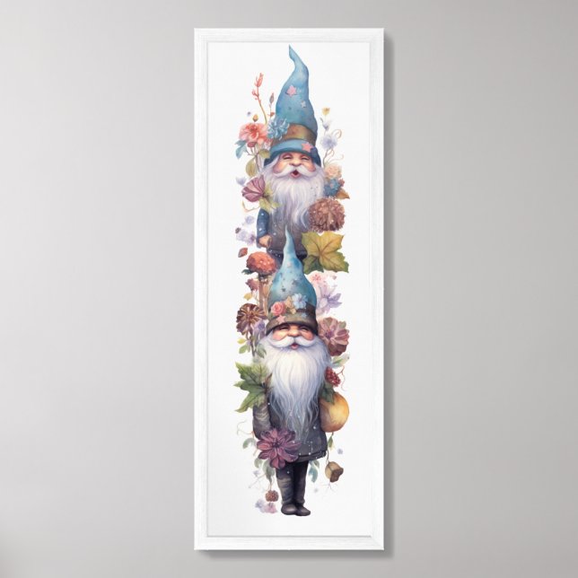 Cute blue hat gnomes framed art (Framed Front)