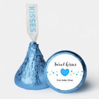 Cute Blue Heart Baby Shower Hershey®'s Kisses®