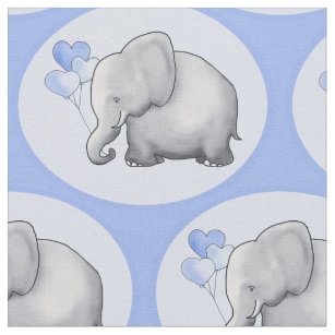 Heart Baby Shower Craft Supplies Zazzle Cute Blue Heart Balloon Elephants Baby Boy Nursery Fabric