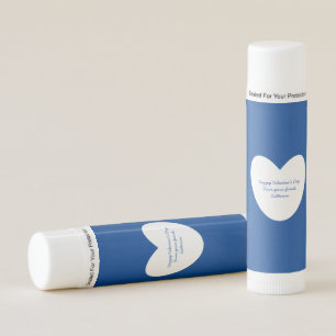 Cute blue heart classroom boys Valentine's Day Lip Balm