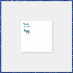 Cute Blue Heart Donkey VOTE BLUE Post-it Notes