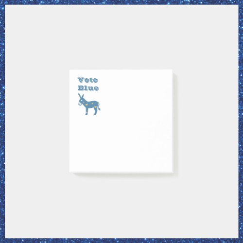 Cute Blue Heart Donkey VOTE BLUE Post_it Notes