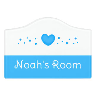 Cute Blue Heart Kids Door Sign