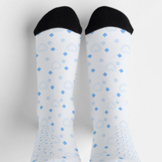 Cute Blue Heart Pattern Crew Socks