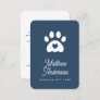 Cute Blue Heart Paw Print Pet Sitter Dog Walker Business Card