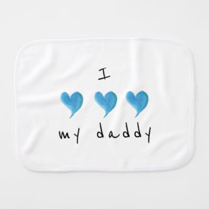 Cute Blue Hearts Custom Baby Burp Cloth