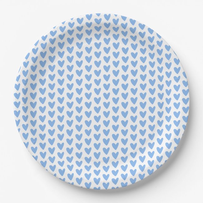 Cute Blue Hearts Pattern | Baby Shower