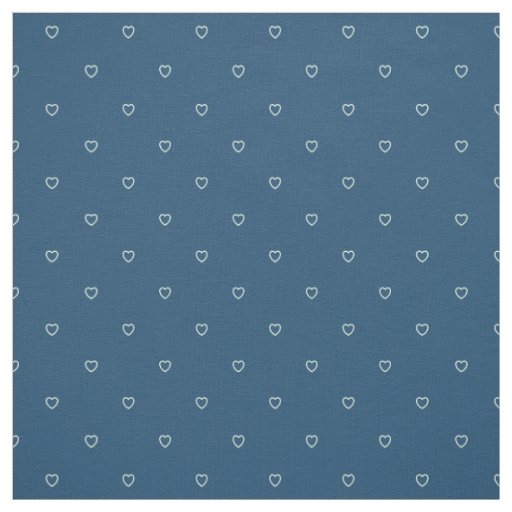 Cute Blue Hearts Pattern Fabric