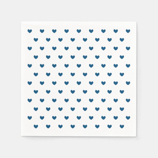 Cute Blue Hearts Pattern Napkins (Front)