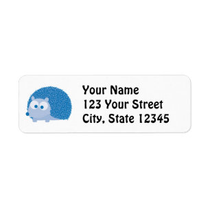 Cute Blue Hedgehog Label