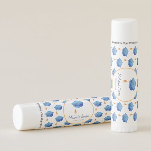 Cute Blue High School Graduation Lip Balm