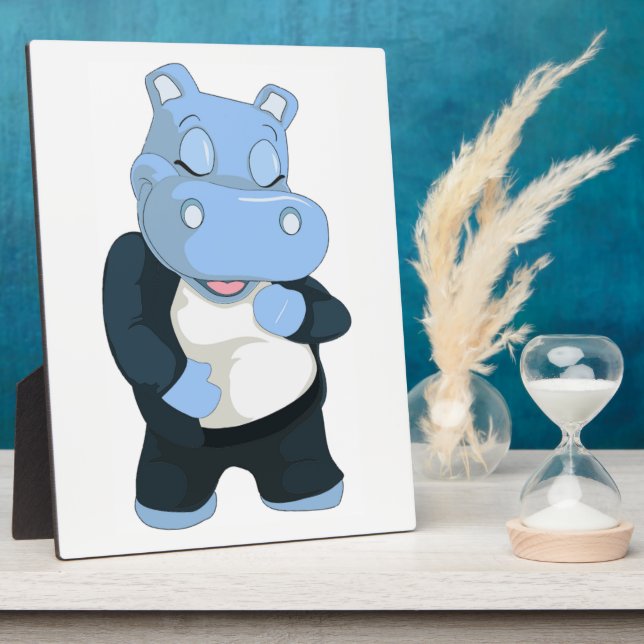 CUTE BLUE HIPPO PLAQUE (Side)