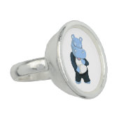 CUTE BLUE HIPPO RING (Side)
