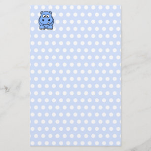 Cute Blue Hippo Stationery