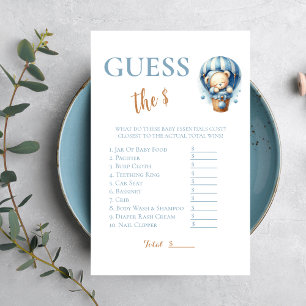 Cute Blue Hot Air Balloon Bear Guess The Price