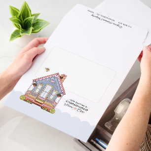 Cute Blue House Caregiver Envelope Mailers