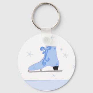Cute Blue Ice Skate Keychain