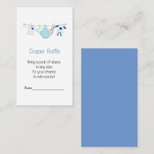 Cute Blue illustration Diaper Raffle  Enclosure Card