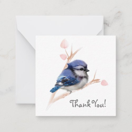 Cute Blue Jay Bird Thank You Note card