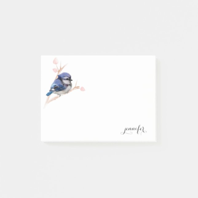 Cute Blue Jay Birds Post it Note (Front)