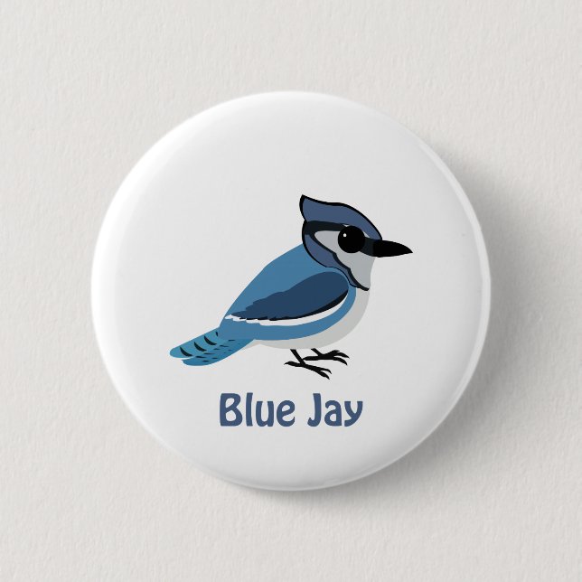 Cute Blue Jay Button (Front)