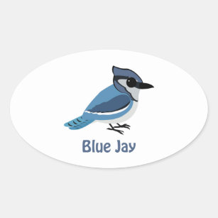 Baby Blue Jay Bird Custom-Cut Vinyl Sticker | Zazzle