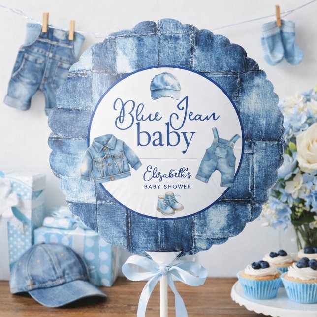 Cute Blue Jean Baby Denim Themed Baby Shower Balloon (Cute Blue Jean Baby Denim Themed Baby Shower Balloon)