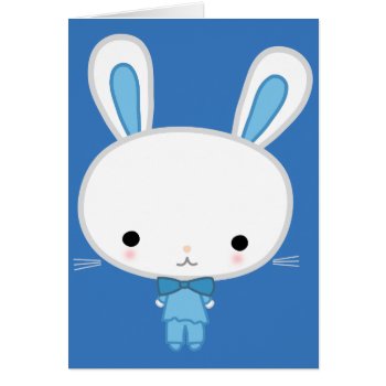 Cute Blue Kawaii Bunny by online_store at Zazzle