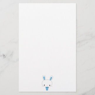 Cute Blue Kawaii Bunny Stationery