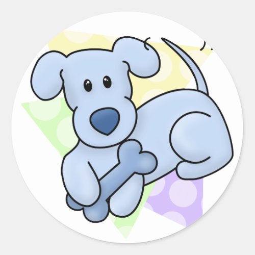 Cute Blue Kawaii Dog Stickers