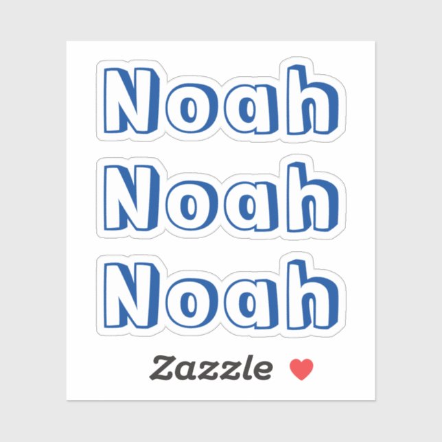 Cute Blue Kids Name Sticker (Sheet)