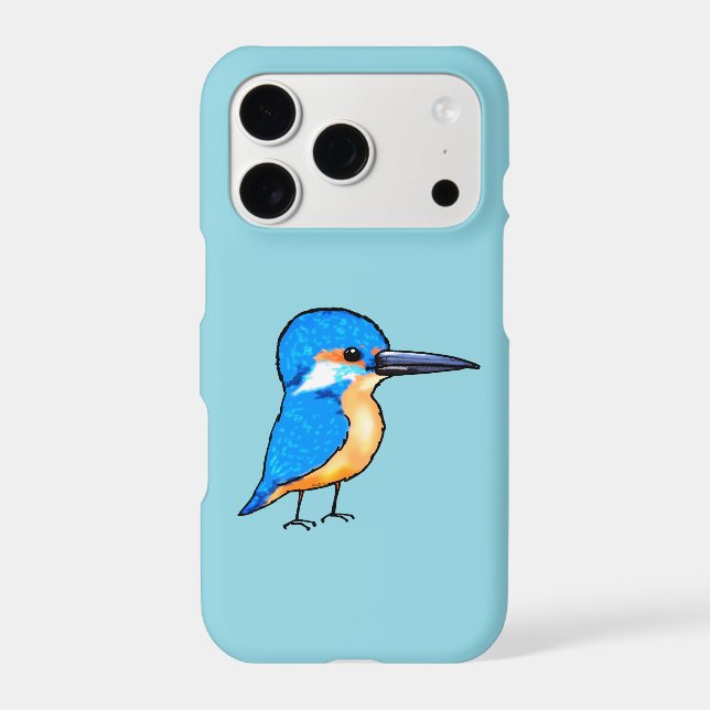 Cute Blue Kingfisher Bird Art Case-Mate iPhone Case (Back)